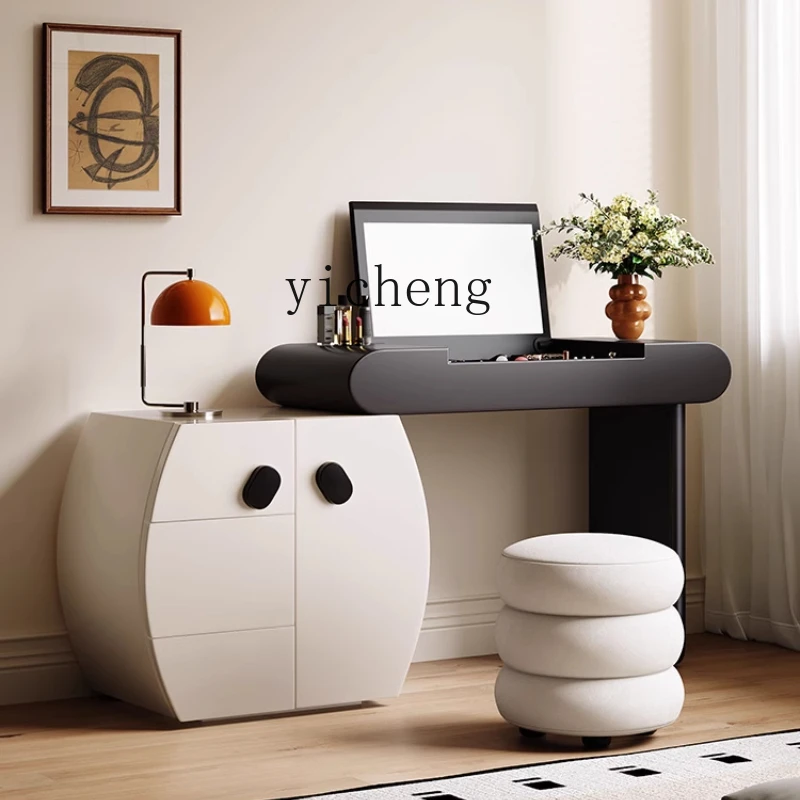 

ZC panda dresser bedroom modern simple wind retractable chest integrated solid wood makeup table