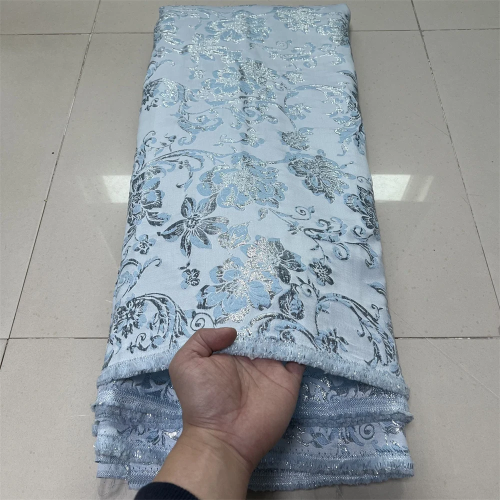 

High-Quality African Nigerian Tulle Lace Fabric Organza Embroidery Guipure Brocade Jacquard Wedding Dresses Party Gowns 5Yards