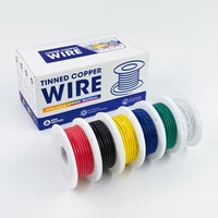 Kit de mezcla de 6 colores, Cable de cobre estañado de aislamiento de PVC UL1007, 30 28 26 24 22 20 18 16 AWG, Cable PCB de línea eléctrica trenzado