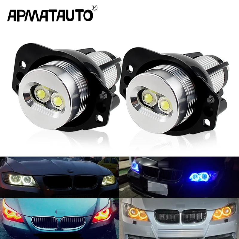 2 Stück CANbus 10 W LED Angel Eyes Markierungslampen für BMW E90 E91 3er 325i 328i 335i 2006–2008 fehlerfrei weiß/rot/gelb