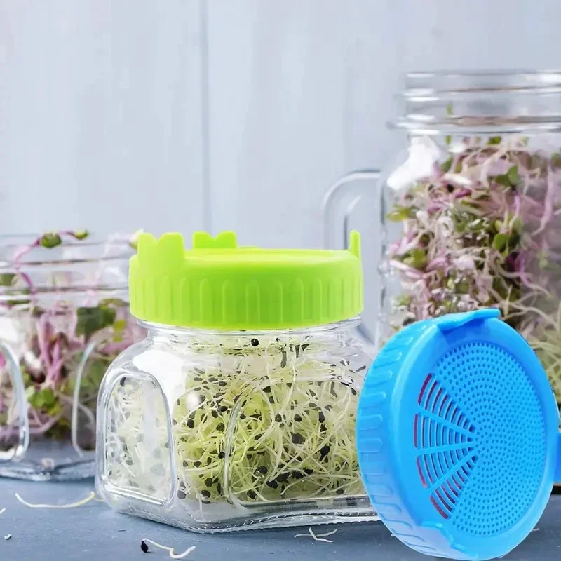 1PC Grow your own new shoots with this wide mouth 86mm calibre wide mouth Mason jar sprouting lid!