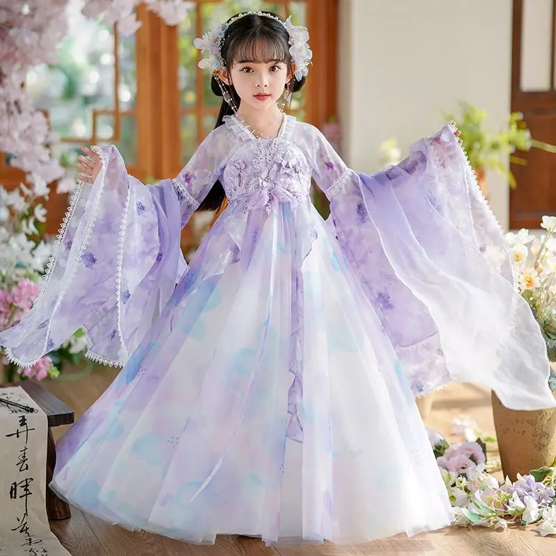 

Новое китайское платье Ханьфу 2026 года – детское платье в стиле Тан для девочек на осень, зиму, весну, современный традиционный детский костюм