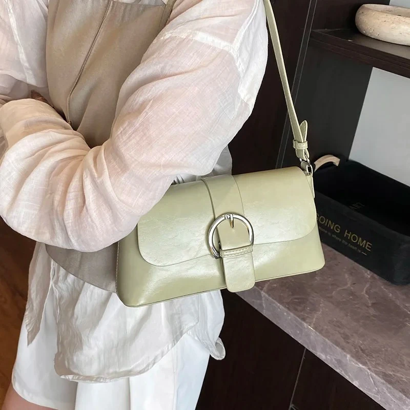 

Small PU Leather Flap Bags for Women 2025 Spring New Luxury Green Shoulder Crossbody Bag Females Handbags and Purses