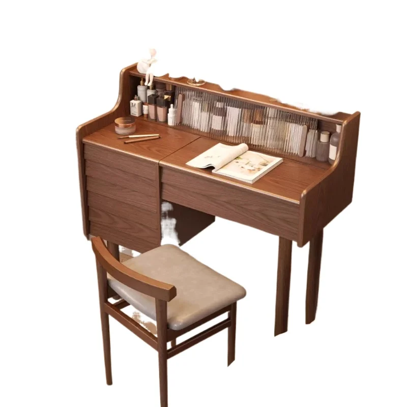 Solid wood dresser storage ca binet des k makeup table integrated makeup tab le modern simple flip dressing ta ble