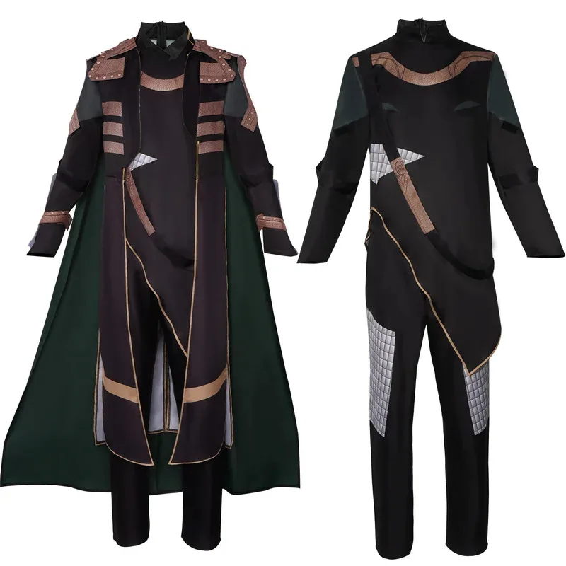 

Movie Loki Costume Cosplay Outfits Disguise Uniform With Cape Cloak For Adult Men Halloween Carnival Suits Custom Made