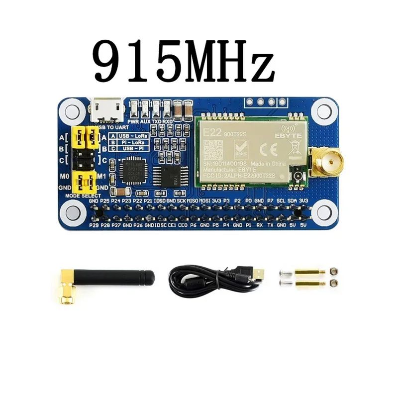 

915MHz LoRa Wireless Radio Shield HAT Kit for RPI Raspberry Pi 0 Zero 2 0W 2W 3 Model B Plus 4 5 Extension Board Accessories