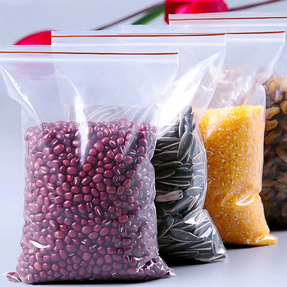 100PCS PE material small plastic bag self-sealed zipper lock bag for candy jewelry food mini storage