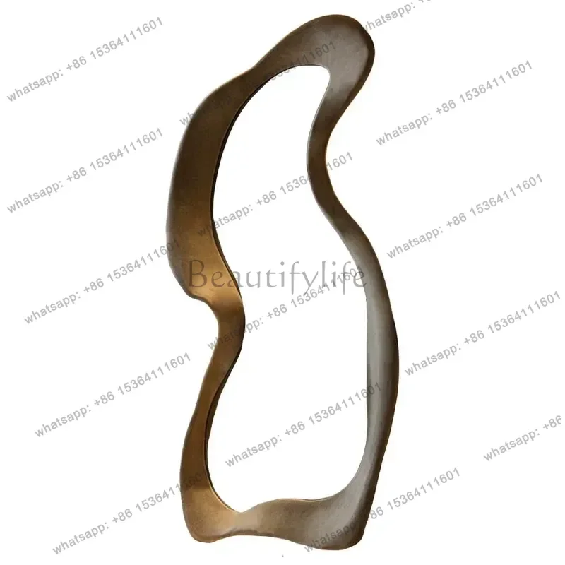 PG Irregular Full Length Mirror with Lamp Art Home Full Body Fitting Mirror Cloakroom Floor Standing Mirror Special Shaped