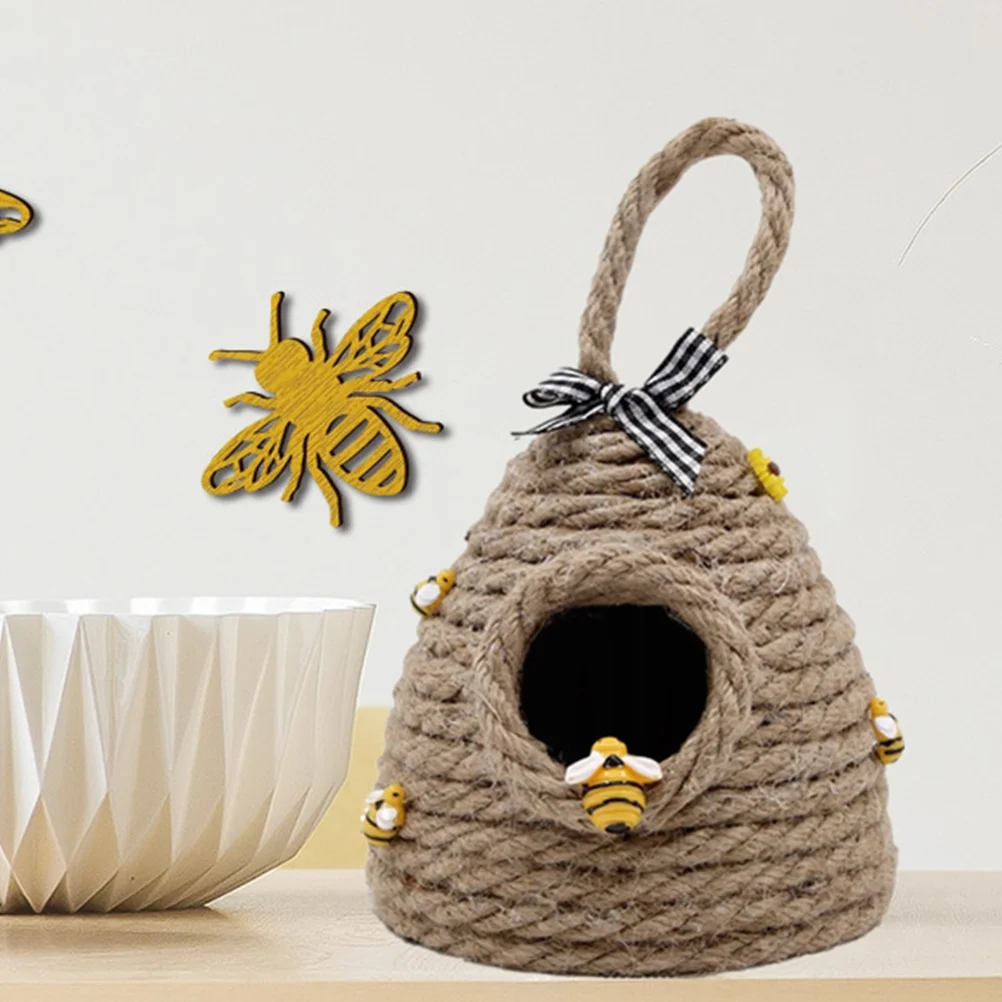 Creative Rope Woven Honeycomb Pendant Bee Festival Balcony Bedroom Decoration Ornament Home Beehive Hanging Garden