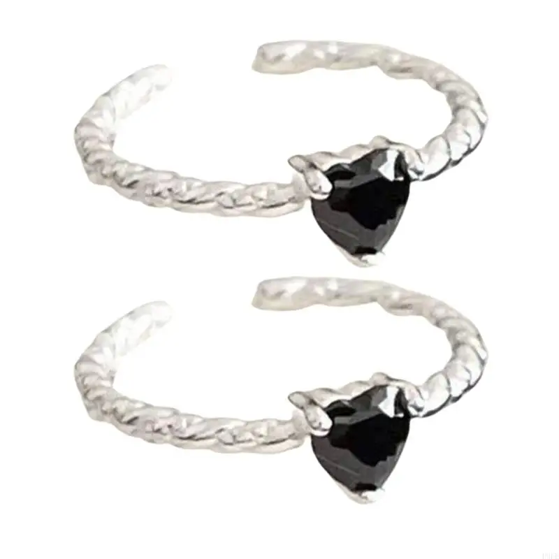 

652F Trendy Geometric Zircon Rings Women Party Ring Fashion Accessory Comfortable Rings Alloy Texture for Matching Look