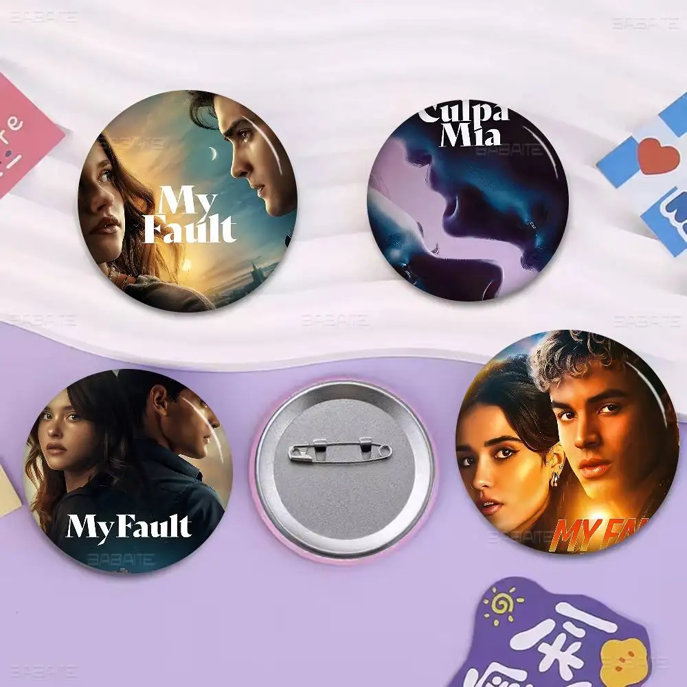 My Fault Culpa Mia Youthful Love Movie Anime Button Pin Handmade Brooch for Clothes Cartoon Badge Backpack Decoration Jewelry