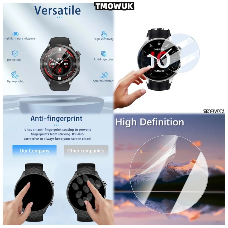 

For Oneplus Watch 2R, Crystal Clear 9H Tempered Guard, Anti-Scratch Layer