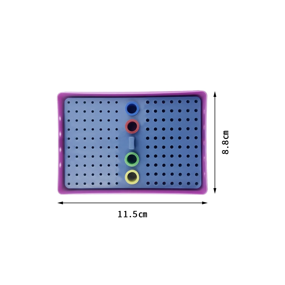 144 Holes Dental Bur Box Stand Block Endo Box for High-speed Dental Burs Disinfection Box Autoclavalbe Sterilizer Endo Files Cas