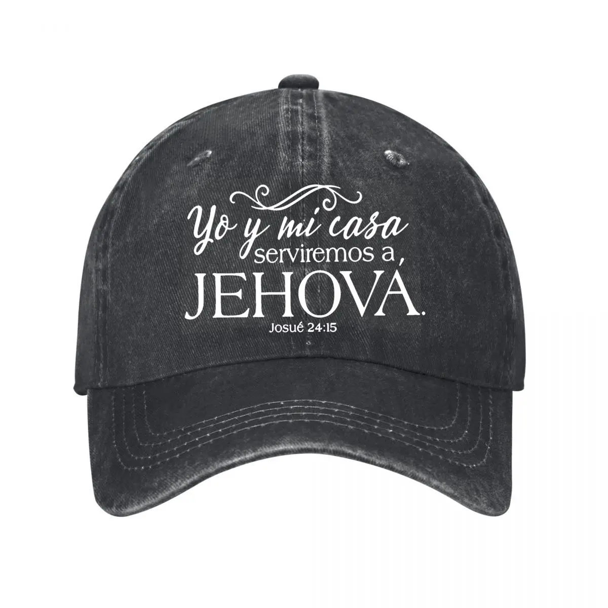 Casa Servimos Jehova Gorra de Béisbol Lavada con Diseño de Citas Religiosas en Español para Exteriores, Unisex, para Mujer