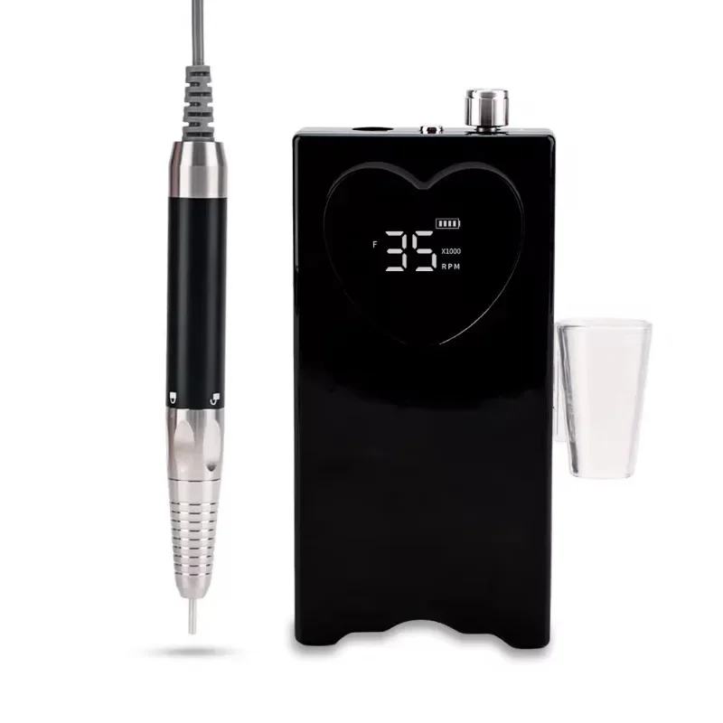 Strong 85W Brushless Motor Wireless Portable 35000 RPM Pro Electric Acrylic Nail Efile Drill Grinder Machine