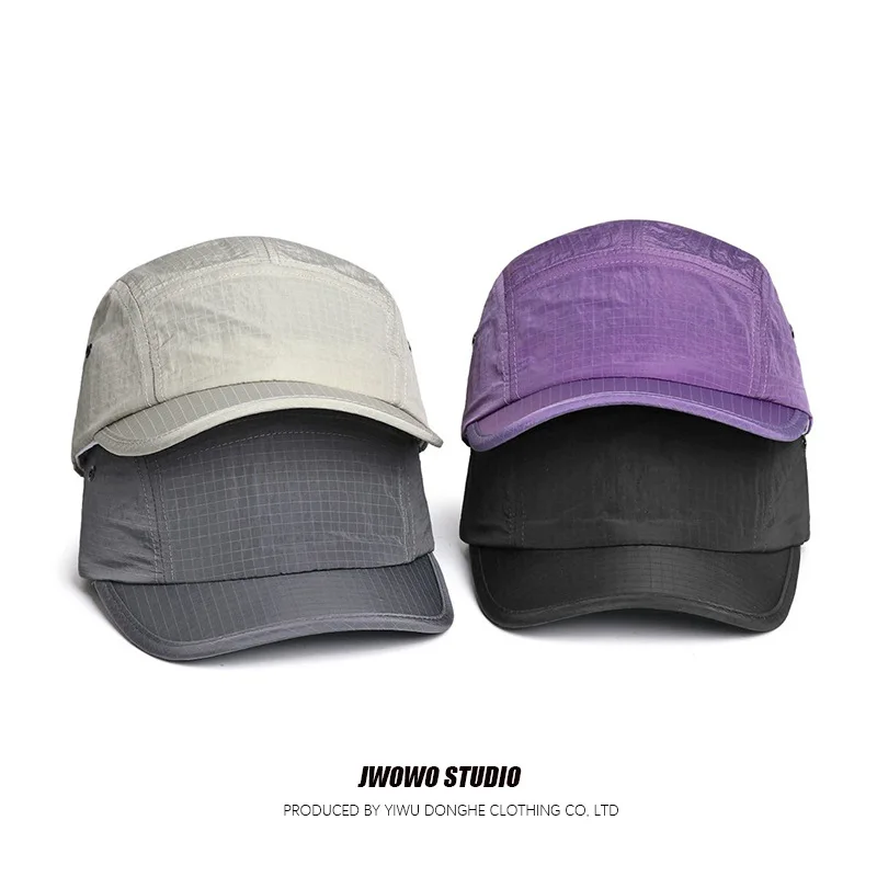 Custom Logo Print Athletic Quick Dry Baseball Cap Men Women Lightweight 5-Panel Summer Sport Hat Outdoor Training Running Cap