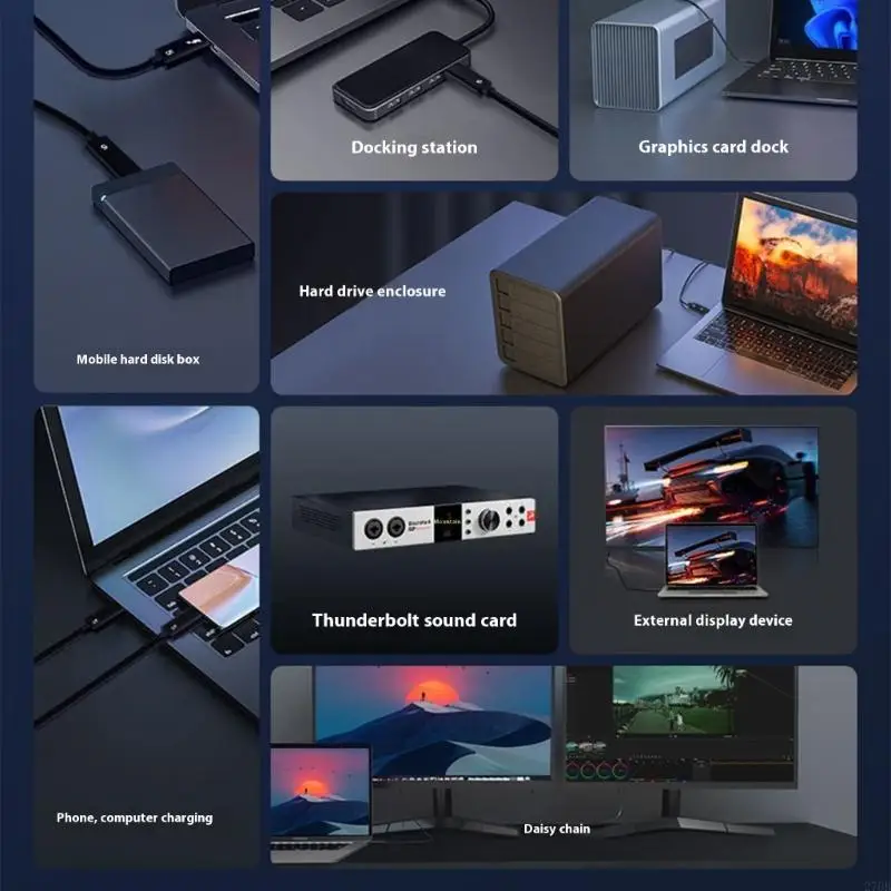 Коаксиальный кабель 16K, 60 Гц, USB4, 80 Гбит/с, плетеный, полнофункциональный шнур типа C, провод различных размеров