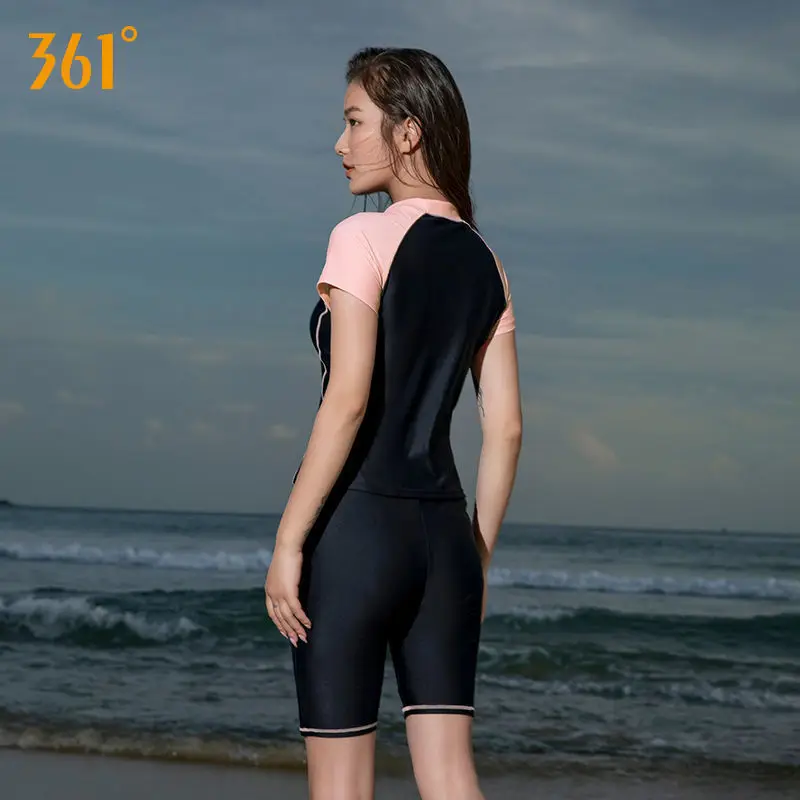 361°Female Sexy Push Up Athletic WaterProof Surfing Swim Beach Wear Women Professional Knee Length Quick-Drying Bathing Suits