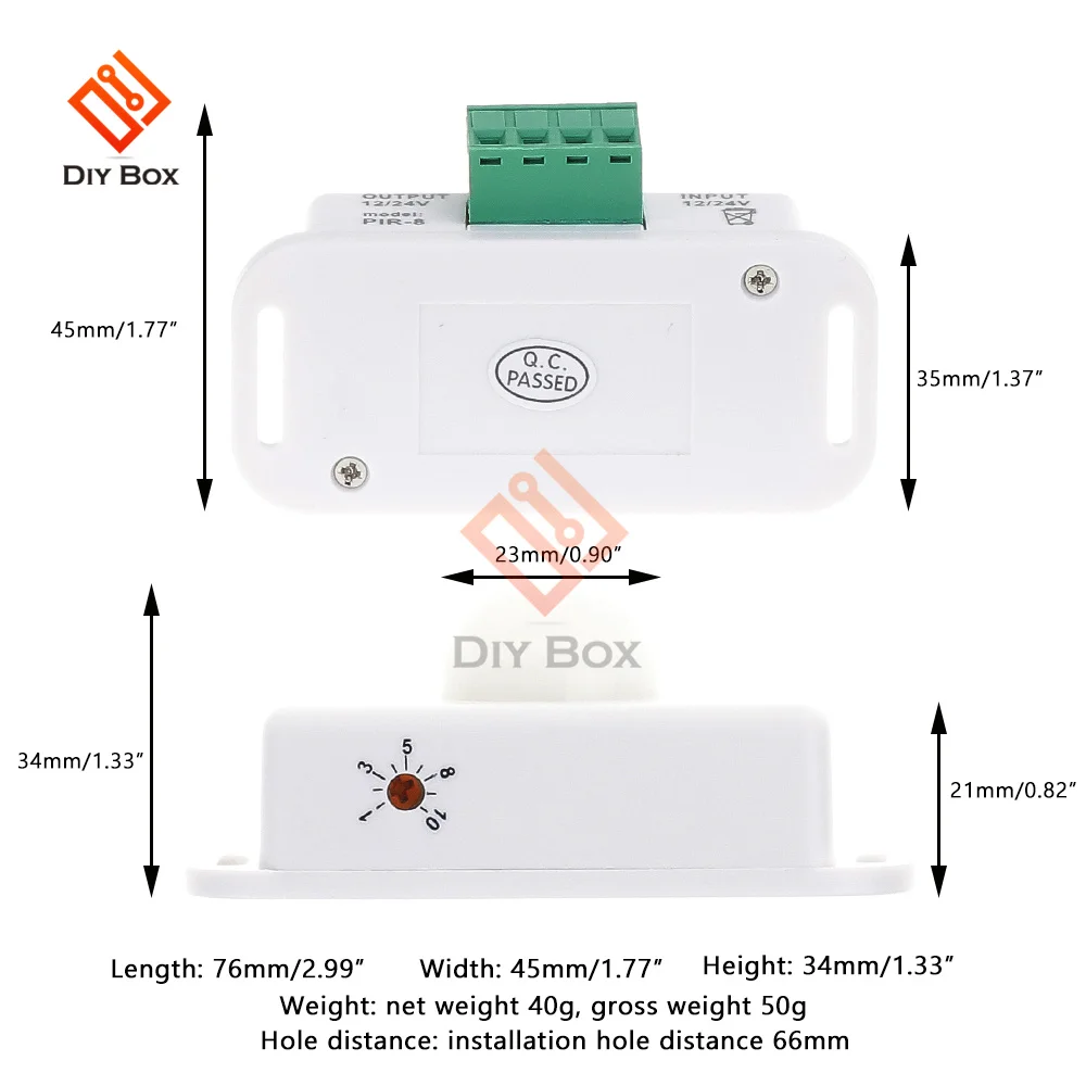 DC12V 24V Infrared Human Body Sensor Automatic Adjustable PIR Motion Sensor Switch IR Infrared Detector Light Switch Module 6/8A