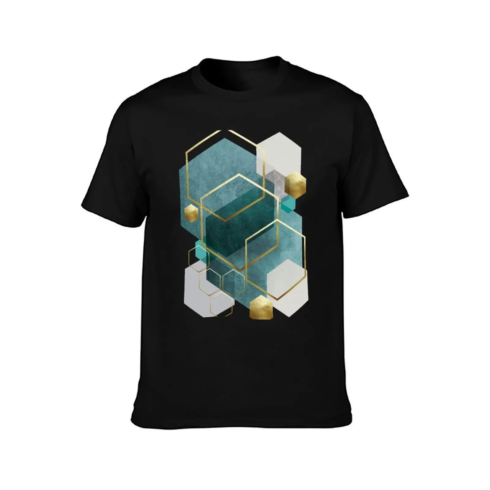 Hexagon Art T-Shirt Stylish Graphic Short Sleeve Top T-Shirt