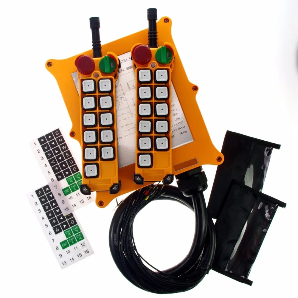 1PCS 10Channel 4 Motions 2Speed Button Hoist Crane Truck Remote Control System E-Stop