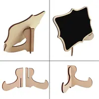 10pcs Mini Lace Shape Message Board Easel Stand Memo Props Table Place Card Black Wooden Chalkboard Signs Wedding Party 4