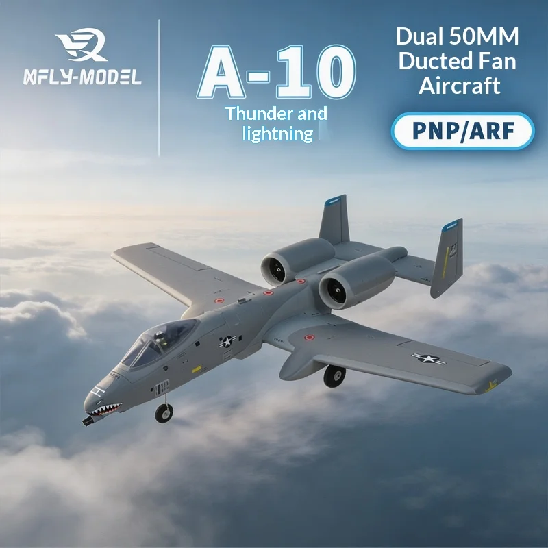 XFly Model Twin 50mm EDF A-10 Thunderbolt II Low Wing Electric Ducted Fan Fixed Wing RC Jet Simulation Hobby Aircraft