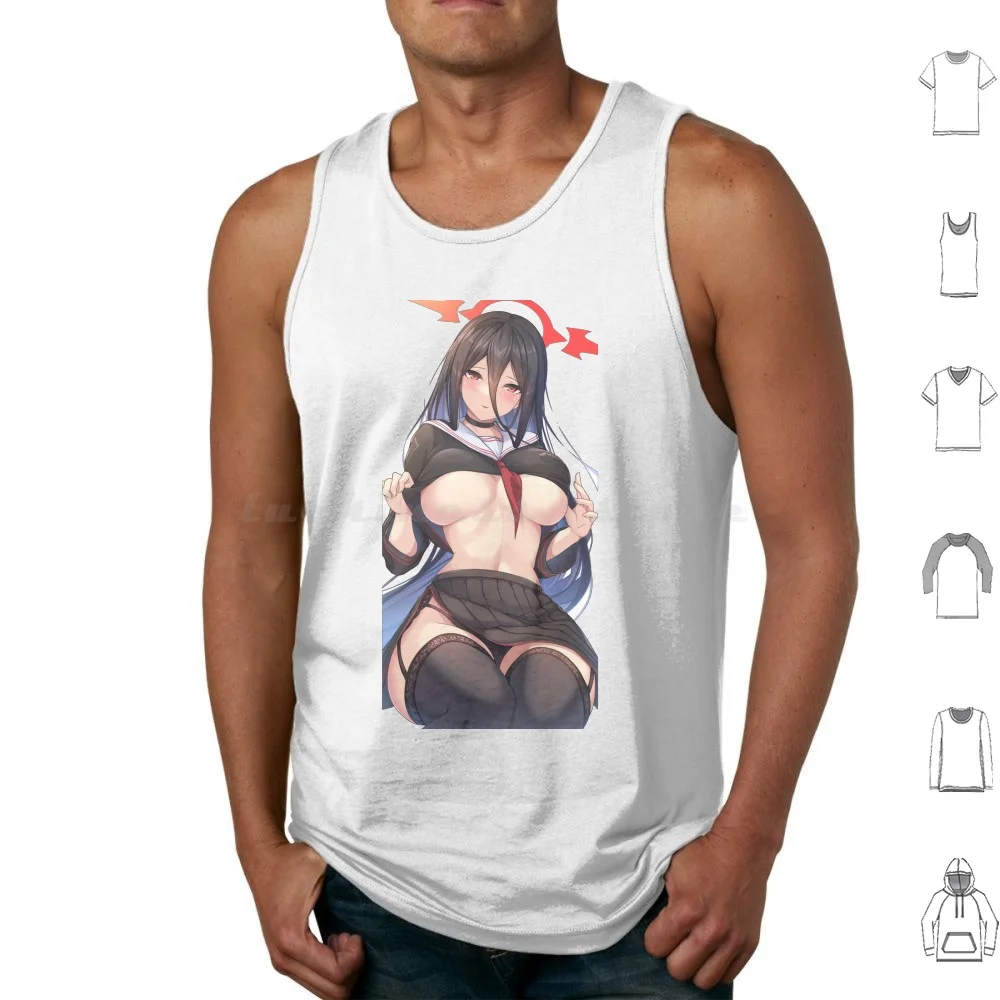 Camisetas sin Mangas Ecchi Colegiala Xxx, Estampado de Algodón, Anime Hentai, Manga Japonesa, Chica Ecchi Linda, Graciosa, Kawaii