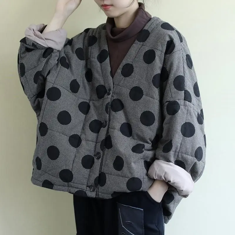 Large Size Women's Loose Long Sleeved Cotton Jacket Women's Winter Coat Women's Versatile Casual Slimming Cotton Jacket