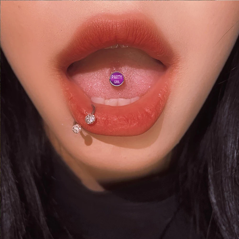 1PC 28 Styles Tongue Ring Piercing Sexy Tongue Barbell Surgical Stainless Steel Cross Nightclub Bar Stud Piercing Body Jewelry