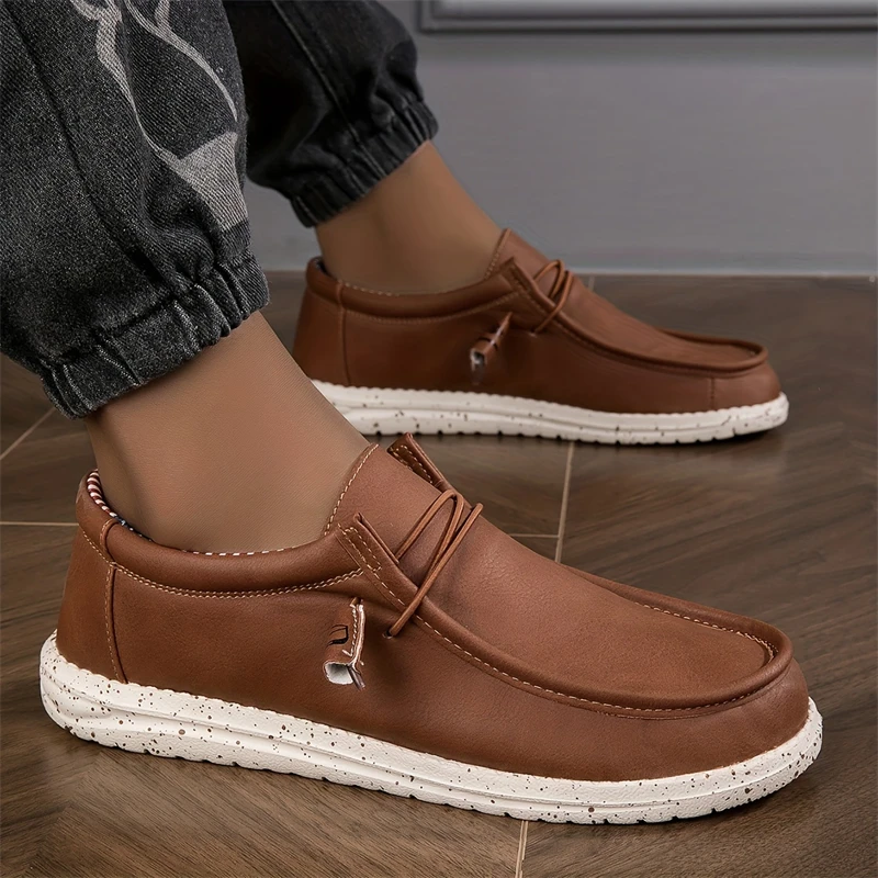 Trendige blaue Herren-Loafer in großen Größen 49 50, bequeme, leichte Slip-on-Flachschuhe, Herren-Mokassins, Leder-Freizeitschuhe für Männer. – Detail 3