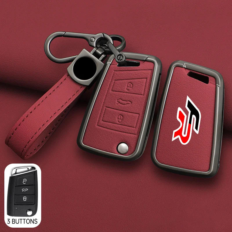 Zinc Alloy Leather Car Key Case Cover Key Bag Shell Holder Full Protection For SEAT FR Ateca Leon FR2 Ibiza Keychain Accessories