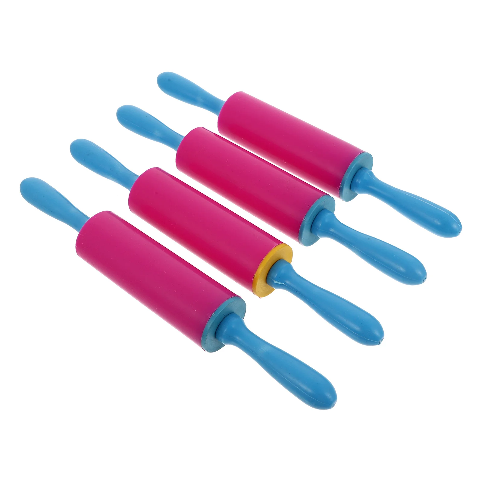 4 pezzi set fai da te in argilla per bambini rulli in argilla solida per sfregamento pressatura strumenti di modellazione in ceramica facili da usare per divertimento in famiglia