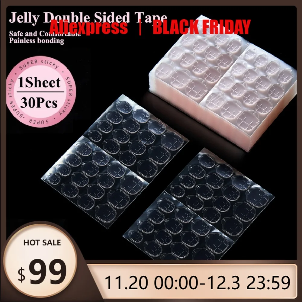 

Розовые/прозрачные двусторонние самоклеящиеся наклейки для ногтей, водонепроницаемые липкие вкладки для ногтей, пресс на желейном клеем, маникюрные инструменты