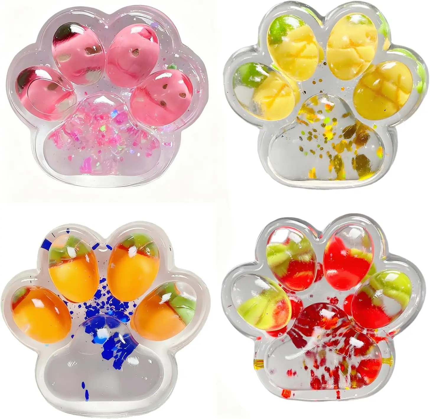 

Набор из 4 мягких игрушек-антистресс в форме кошачьих лапок для снятия стресса и расслабления