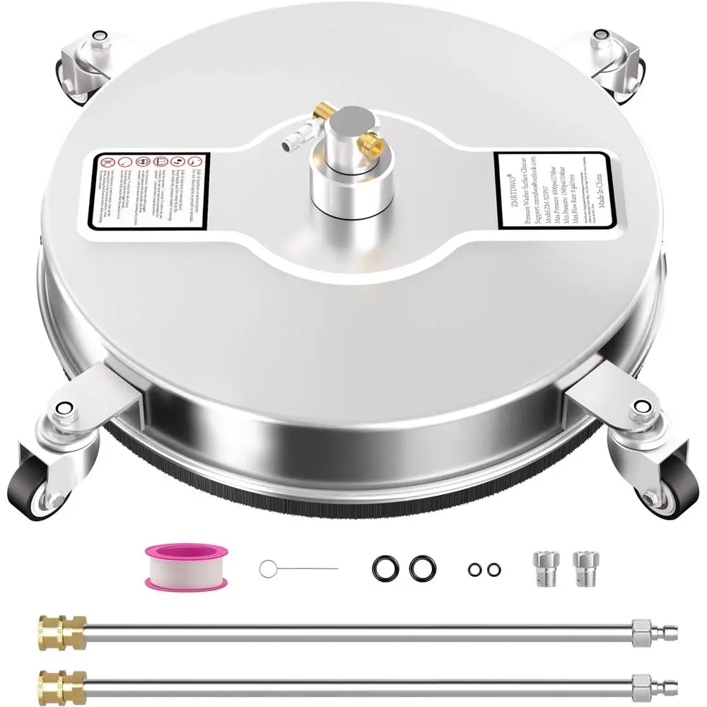 

Очиститель поверхностей для мойки высокого давления 16,5 дюймов с 4 колесами, очиститель поверхности из нержавеющей стали макс. 4000 фунтов на квадратный дюйм для мойки высокого давления, 2 Extensi