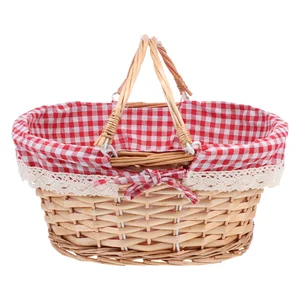 Picknick Wicker Lagerkörbe mit WOED FLOED GRANT -Aufbewahrungskörbe Dekorative Ostern Rattan Salgueiro 7 Hauptverkäufe Pascoa -Körbe - №7