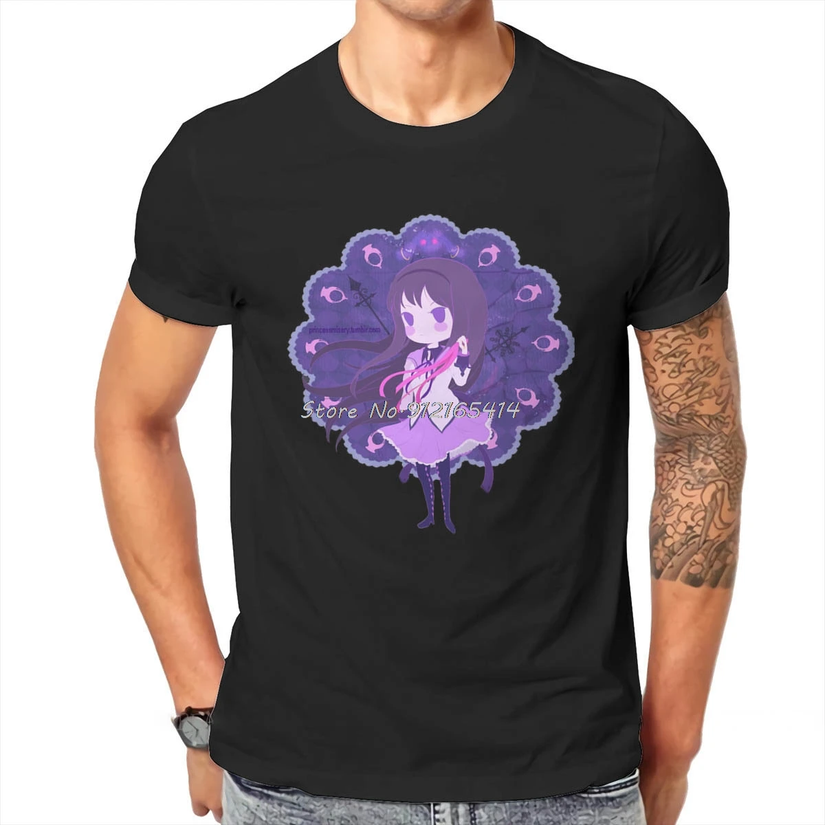 Camiseta de Puella Magi Madoka Magica para hombre, camisa de Anime japonés como mecanismo de relojería, Harajuku Grunge, Tops de gran tamaño de algodón