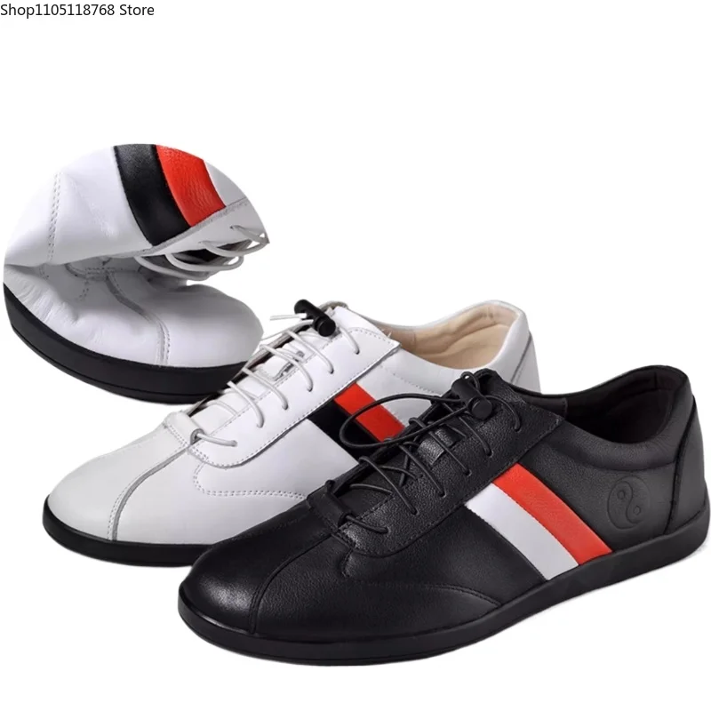 

Обувь из натуральной кожи для кунг-фу, тай-чи, обувь для боевых искусств, спортивные кроссовки из воловьей кожи, повседневная подошва с сухожильной подошвой