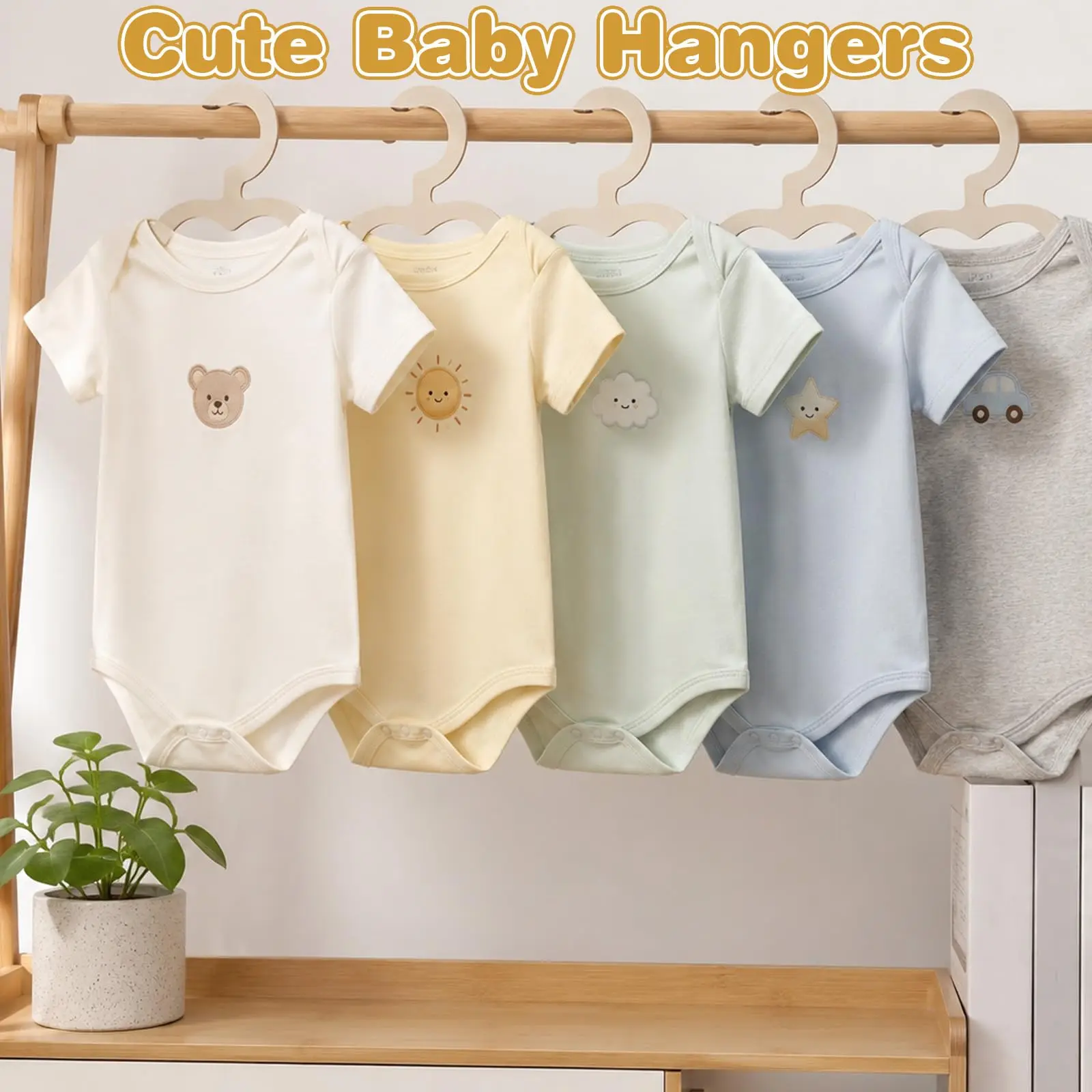 New Design 6/12/48pcs Top Quality Premium 6/12PCS INS Nordic Wooden Cloud Clothes Hanger Wall Hanging Coats Rack Baby Cloth