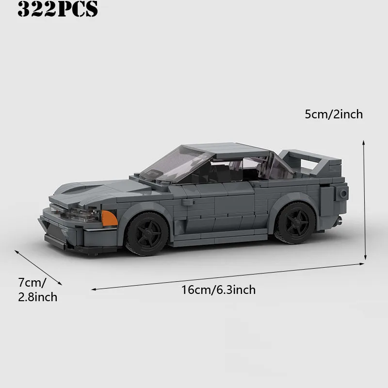 

322 шт. Набор строительных блоков MOC Car GTR Модель гоночного автомобиля Speed Champions Super Race Brick Креативная игрушка Рождественский подарок для ребенка