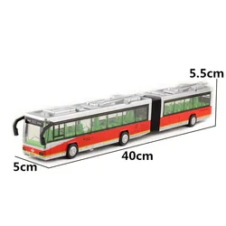 High quality 1:50 alloy double section bus model,simulating sound and light,travel bus toys,children's toys,wholesale