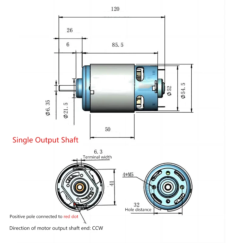 997 Powerful DC Motor Input Voltage DC12-24-36-48V High Speed Motor Silent Ball Bearing Motor