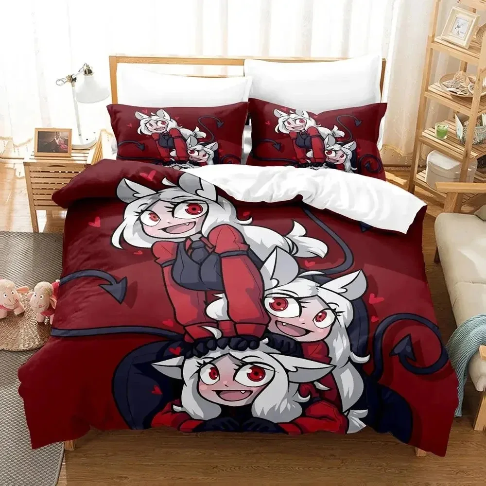 3D Anime Game Helltaker Bedding Set Duvet Cover Bed Set Quilt Cover Pillowcase Comforter king Queen Size Boys Adult Bedding Set