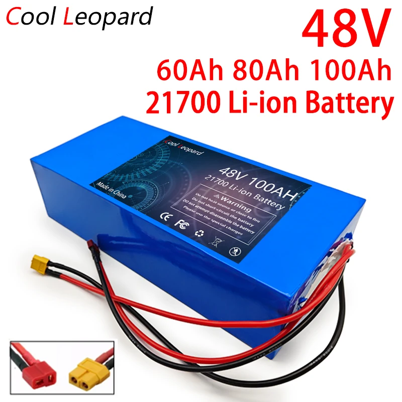 

New E-bike 21700 13S 48V 60Ah 80Ah 100Ah Lithium Battery Pack,for Electric Scooter Replacement Li-ion Battery