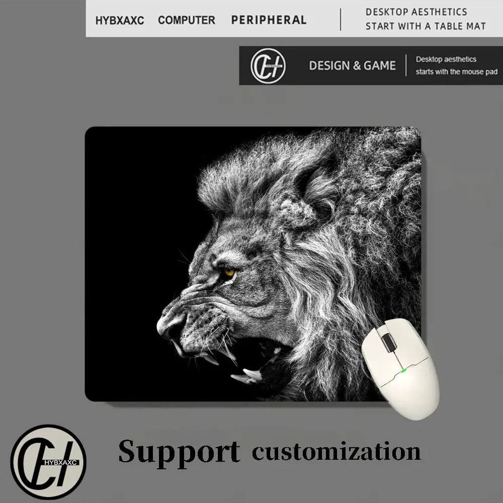 HD Lion Mouse Pad Multiple Sizes Large Square Computer Office Game Table Mats Rubber Anti-slip Mousepads Small Decor Desk Pads