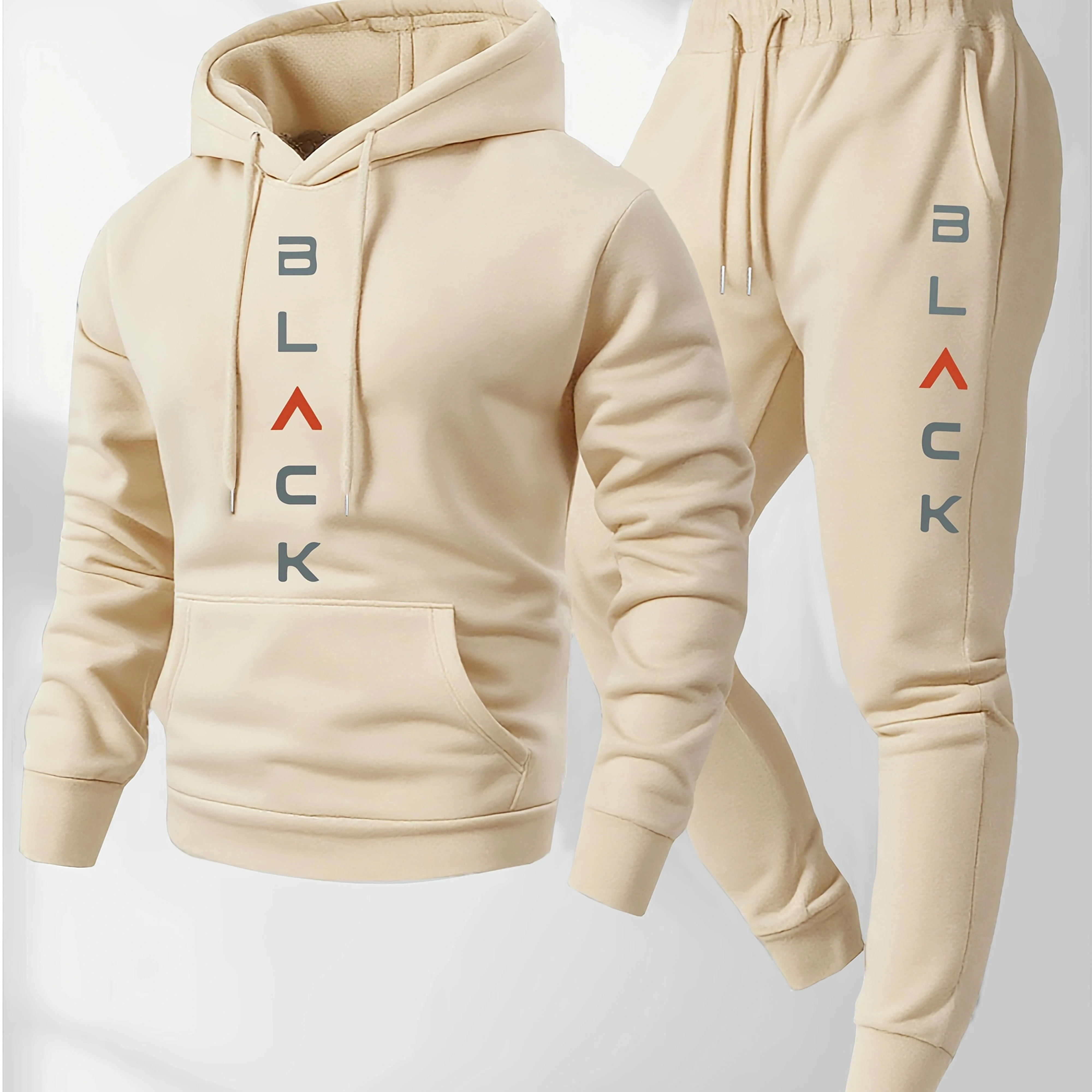Men Printed‑Hoodie Pants 2‑Piece Tracksuit
