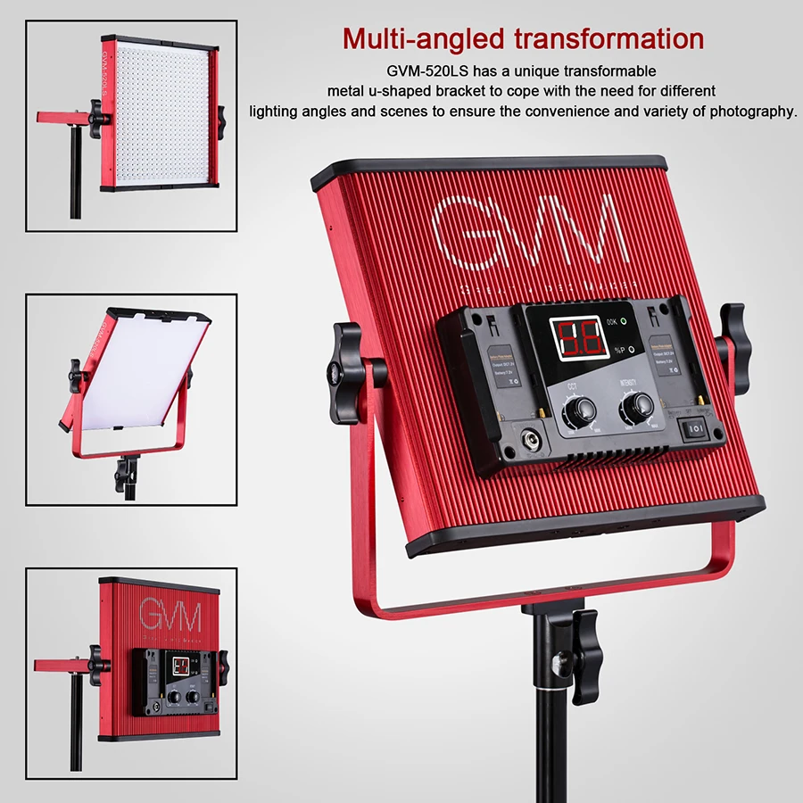 GVM 520LS 30 Вт светодиодный панельный светильник для фотосъемки и видео освещения 3200K-5600K световое оборудование для фотостудии со штативом цифровой
