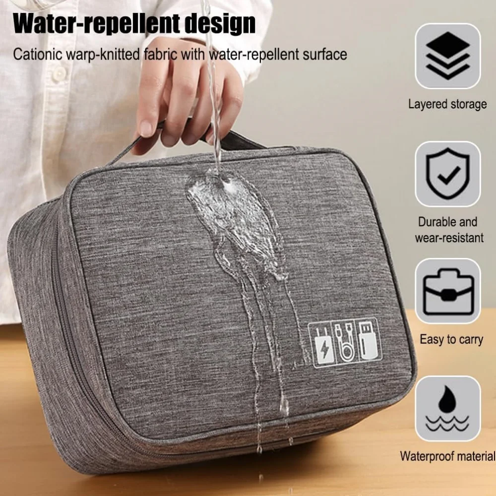 حقيبة تخزين الكابلات مقاوم للماء منظم إلكتروني رقمي محمول USB كابل نقل بيانات شاحن التوصيل حقيبة التخزين منظم كابلات السفر #2