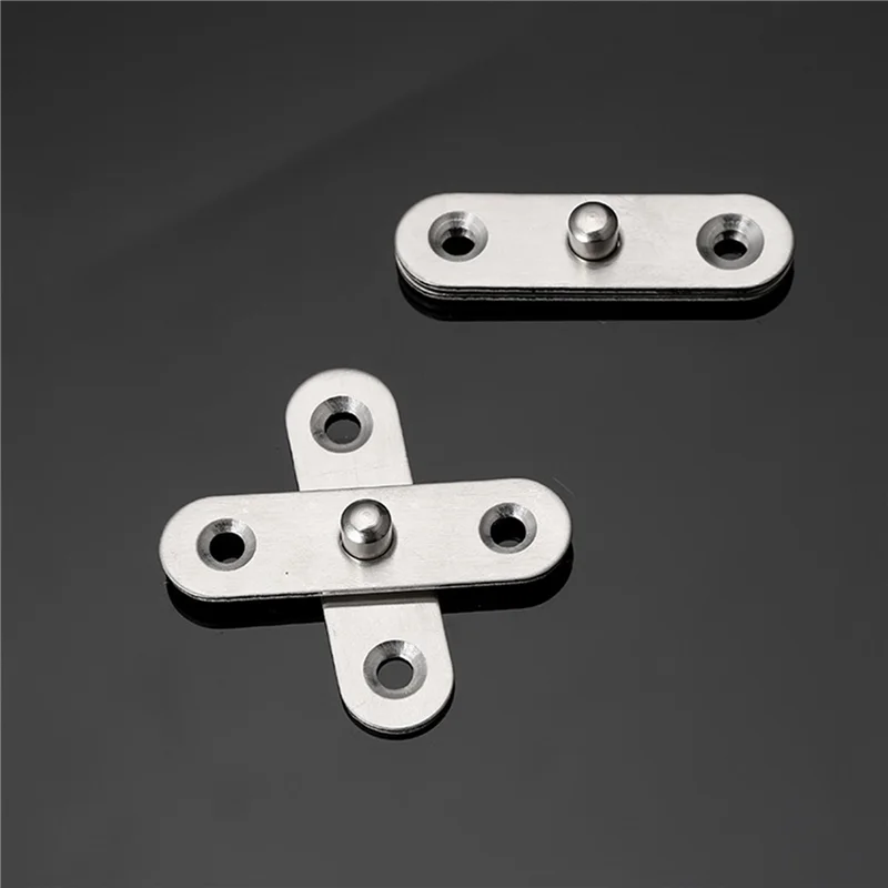 B84B-40PCS Shed Door Hinges Kitchen Cabinet  360 Degree Rotation Pivot Stainless Steel Rotating Rotatable 57X16 Mm